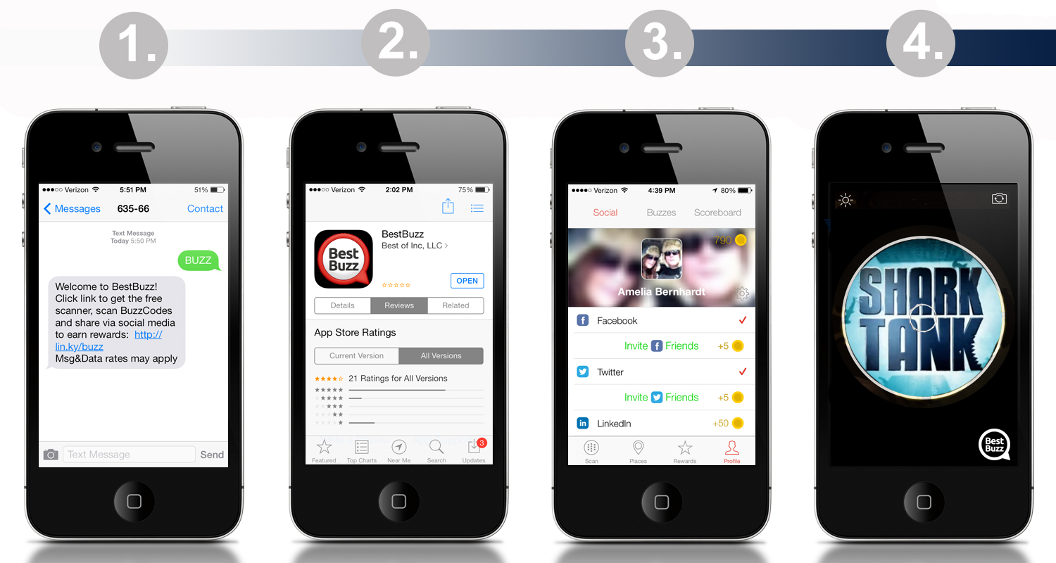 Follow these simple steps to download the BestBuzz mobile app for the SharkTank TV Show SharkTank-BestBuzz-QRcode-Barcode-reader-ImageRecognition-App